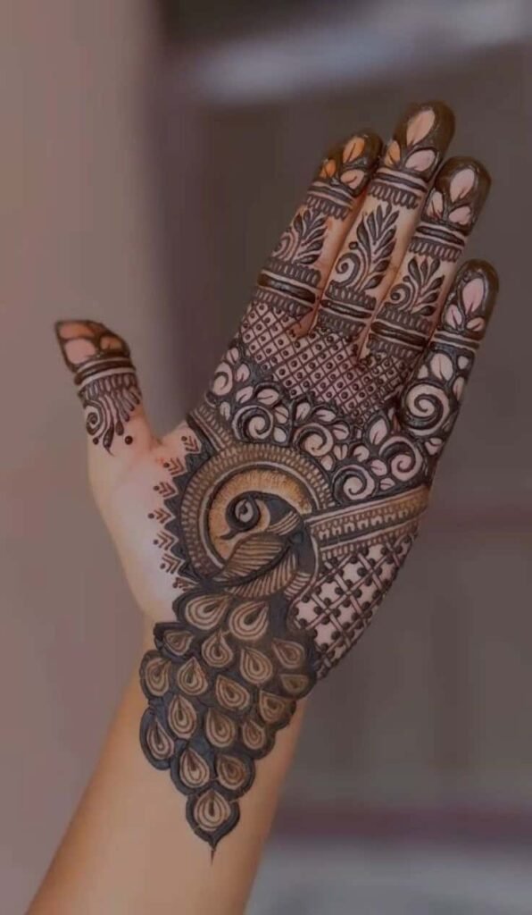 95+ Top Trending Stylish Front Hand Mehndi Designs for Fashion Lovers 75 Peacock Front Hand Mehndi Design