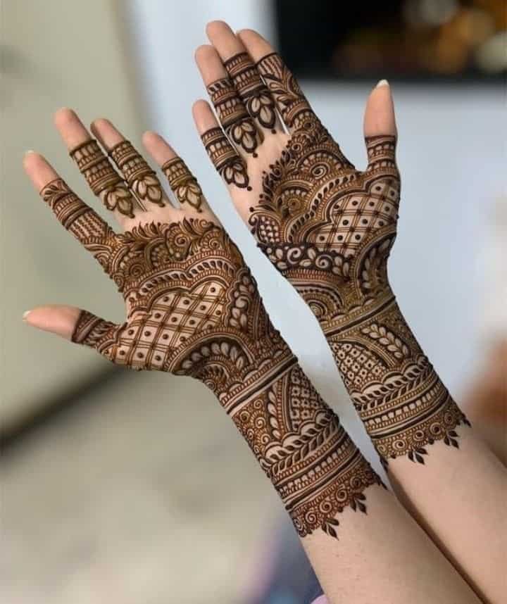 95+ Top Trending Stylish Front Hand Mehndi Designs for Fashion Lovers 64 Indo Arabic Mehndi Design Front Hand