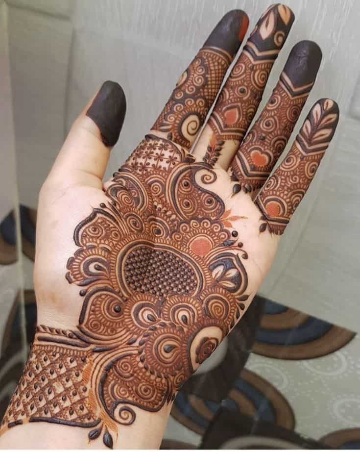 95+ Top Trending Stylish Front Hand Mehndi Designs for Fashion Lovers 14 Arabic Stylish Front Hand Mehndi Design