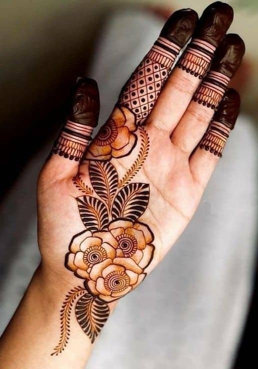 95+ Top Trending Stylish Front Hand Mehndi Designs for Fashion Lovers 37 Stylish Floral Mehndi Design Front Hand