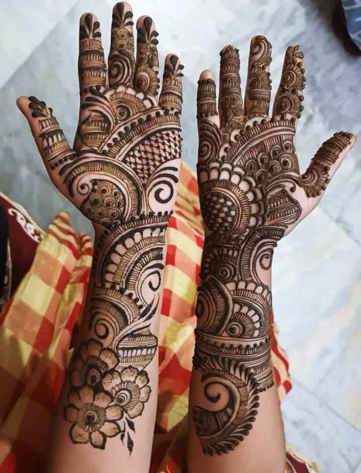 95+ Top Trending Stylish Front Hand Mehndi Designs for Fashion Lovers 63 Indo Arabic Mehndi Design Front Hand