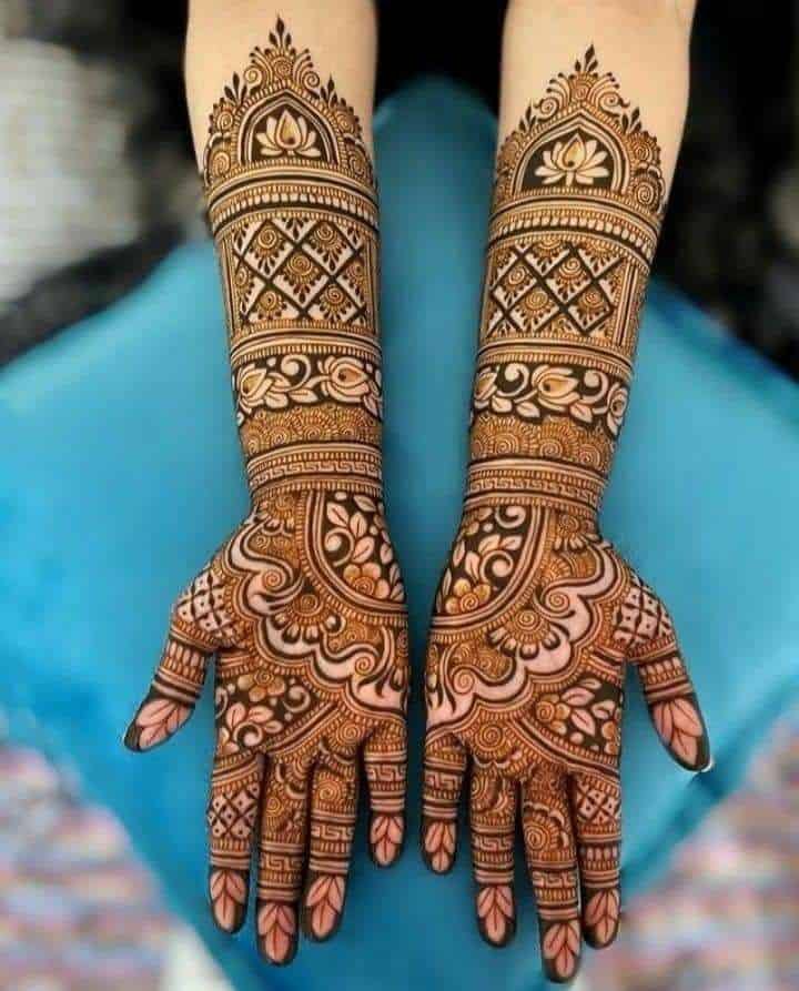 95+ Top Trending Stylish Front Hand Mehndi Designs for Fashion Lovers 62 Indo Arabic Mehndi Design Front Hand