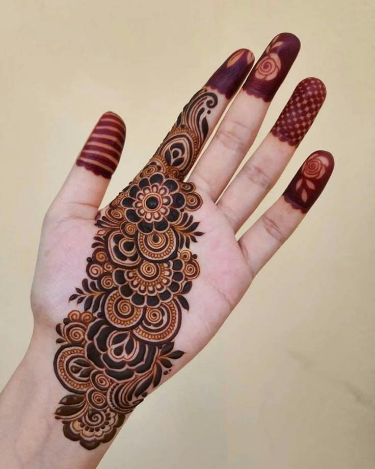 95+ Top Trending Stylish Front Hand Mehndi Designs for Fashion Lovers 15 Arabic Stylish Front Hand Mehndi Design