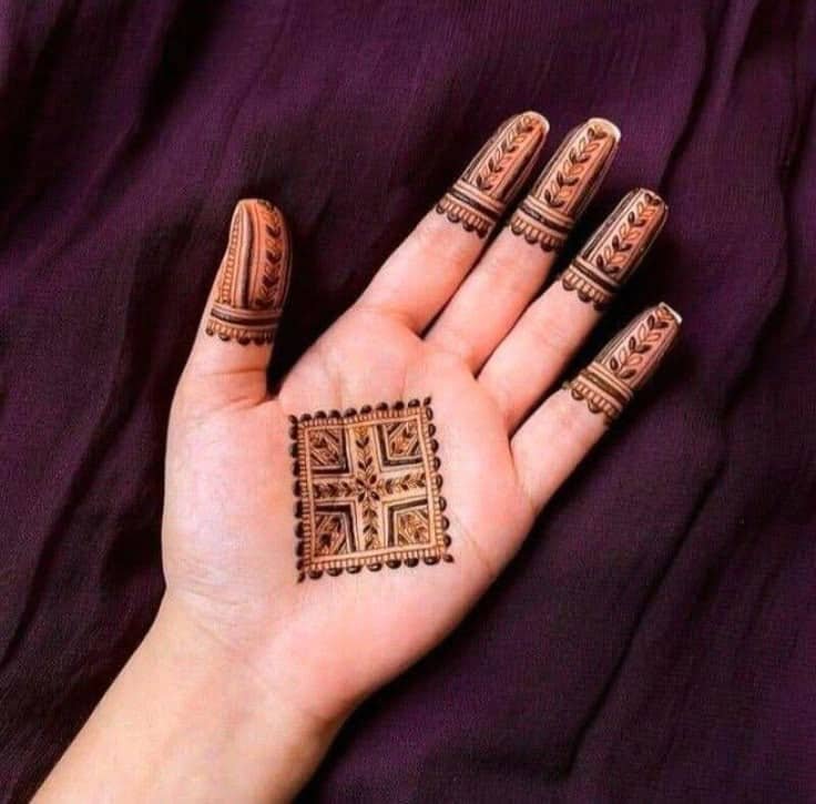 95+ Top Trending Stylish Front Hand Mehndi Designs for Fashion Lovers 48 Geometric Mehndi Design Front Hand