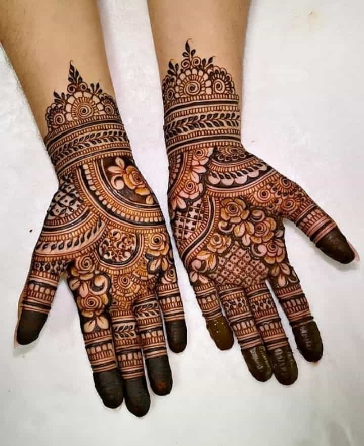 95+ Top Trending Stylish Front Hand Mehndi Designs for Fashion Lovers 60 Indo Arabic Mehndi Design Front Hand