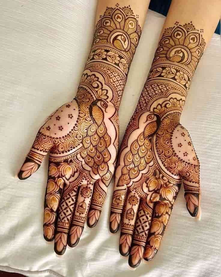 95+ Top Trending Stylish Front Hand Mehndi Designs for Fashion Lovers 70 Peacock Front Hand Mehndi Design