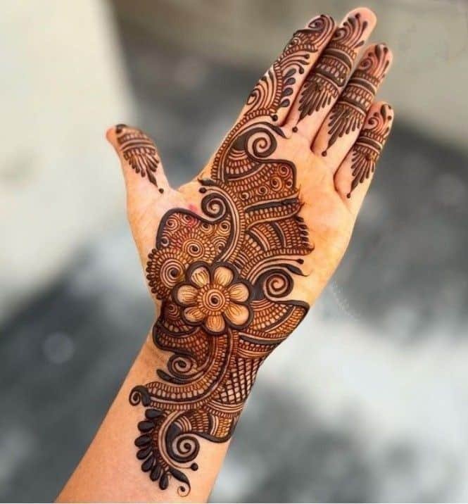 95+ Top Trending Stylish Front Hand Mehndi Designs for Fashion Lovers 17 Stylish Front Hand Mehndi Design