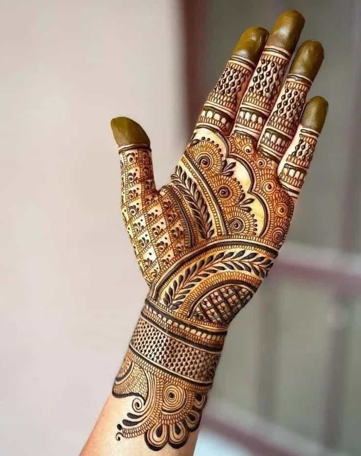 95+ Top Trending Stylish Front Hand Mehndi Designs for Fashion Lovers 59 Indo Arabic Mehndi Design Front Hand