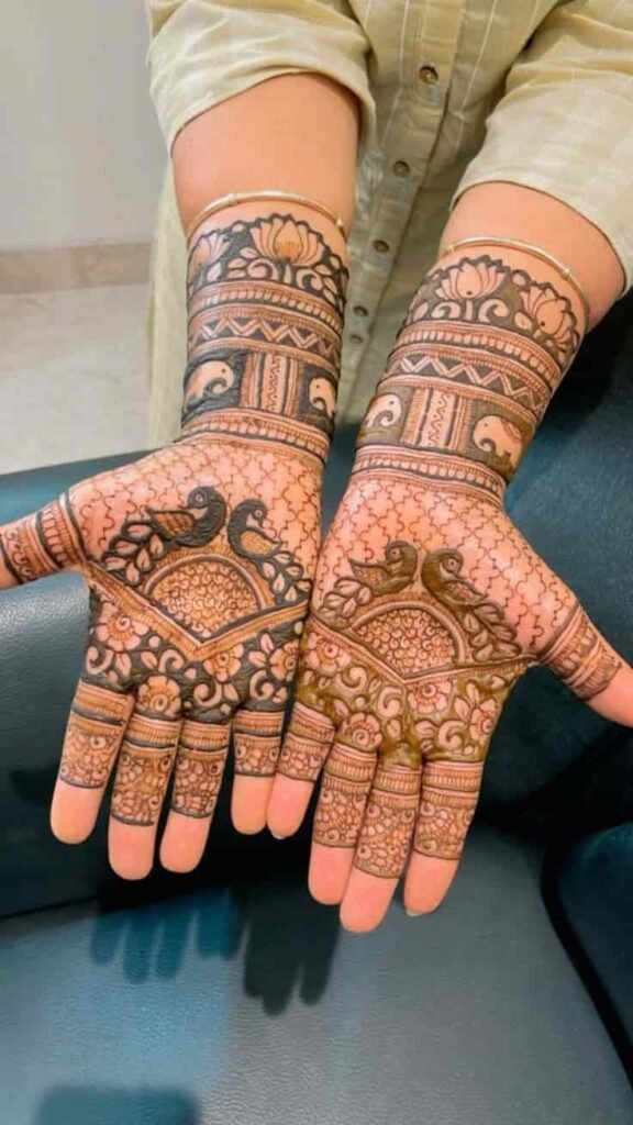 95+ Top Trending Stylish Front Hand Mehndi Designs for Fashion Lovers 69 Peacock Front Hand Mehndi Design