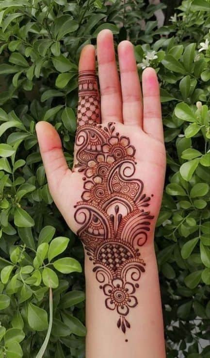 95+ Top Trending Stylish Front Hand Mehndi Designs for Fashion Lovers 18 Arabic Stylish Front Hand Mehndi Design