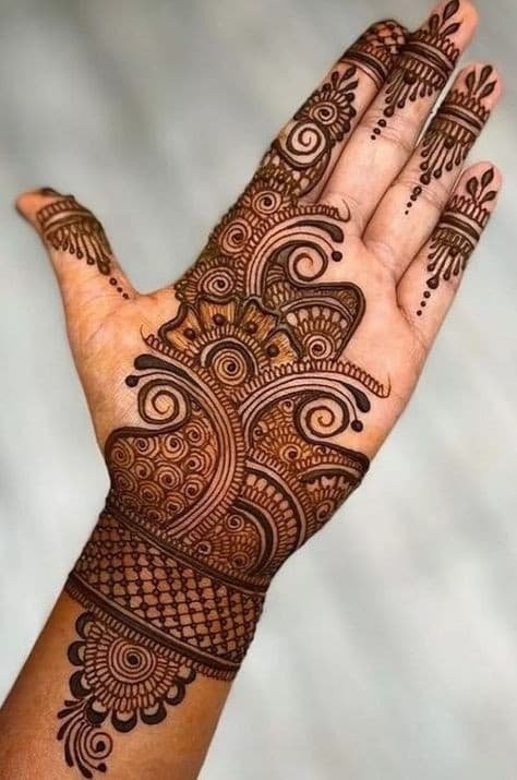 95+ Top Trending Stylish Front Hand Mehndi Designs for Fashion Lovers 19 Stylish Front Hand Mehndi Design