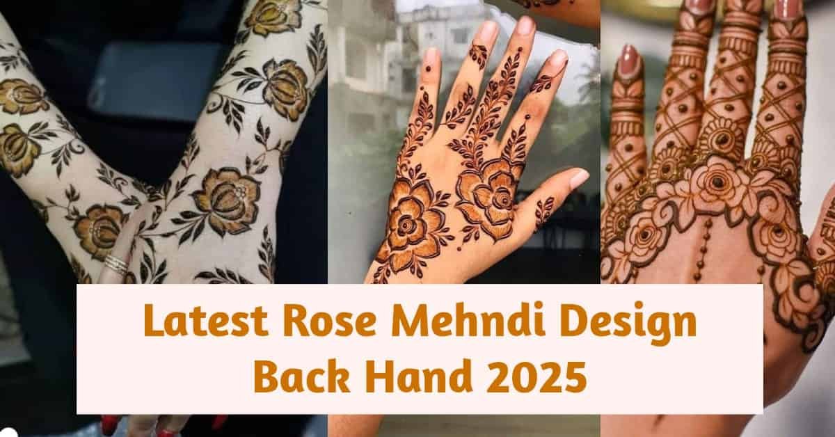 Rose Mehndi Design Back Hand