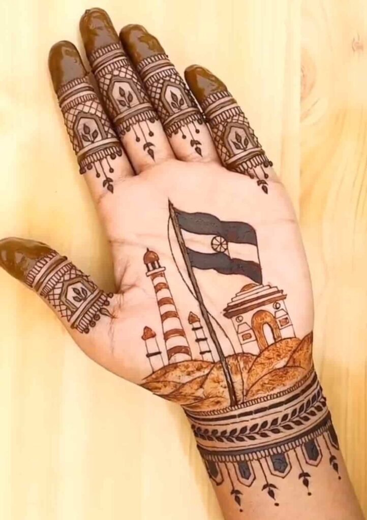 Trendy Independence Day Mehndi Designs for 15 August Celebrations 5 Indian Flag Mehndi Design
