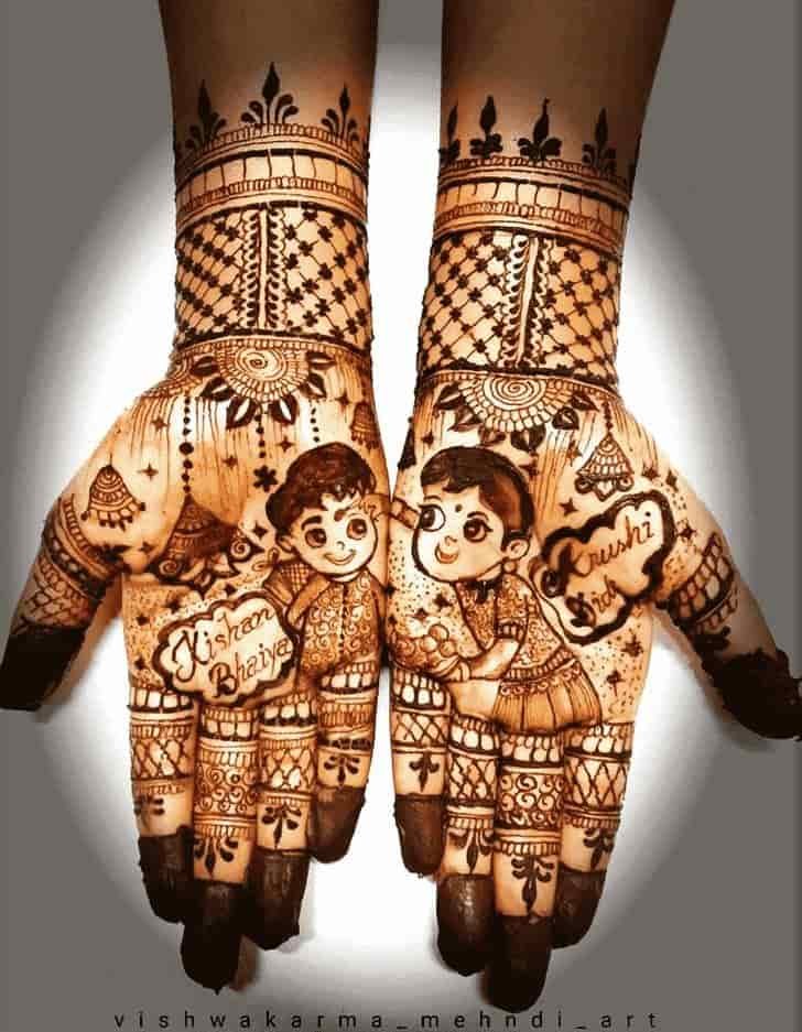 15+ Beautiful Raksha Bandhan Mehndi Designs for Front & Back Hand 11 Beautiful Raksha Bandhan Mehndi Design