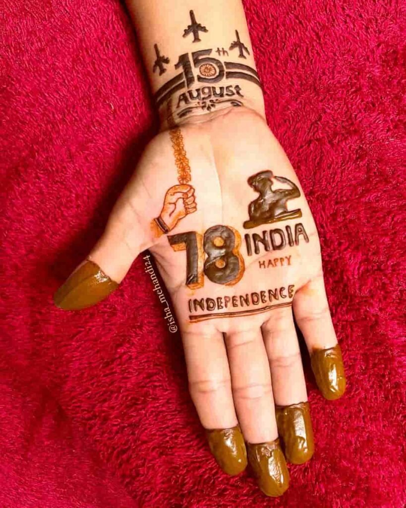 Trendy Independence Day Mehndi Designs for 15 August Celebrations 8 Happy Independence Day Mehndi Design