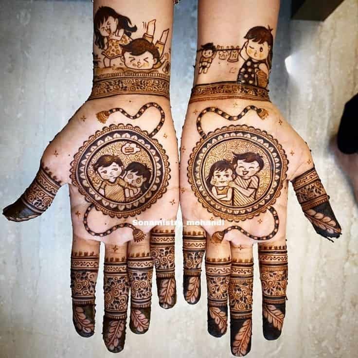 15+ Beautiful Raksha Bandhan Mehndi Designs for Front & Back Hand 7 Raksha Bandhan Mehndi Design Full Hand